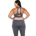 thumbnail image 3 of White Mark Women's Plus Size Cut Out Back Mesh Sports Bra, 3 of 5