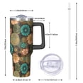 thumbnail image 2 of 40oz Pioneer Flower Floral Print Pattern Insulated Tumbler with Handle, BPA-Free Leak Proof Lid and Straws, Double Wall Vacuum, Hot 12h/Cold 34h, 2 of 6