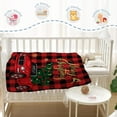 thumbnail image 4 of Christmas Throw Blanket Baby Small Red Plaid Christmas Truck Blanket Toddler Infant Pet Crib Soft Lightweight Fuzzy Plush Fleece Blankets and Throws Xmas Winter Holiday Blanket 30x40, 4 of 6