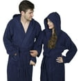 thumbnail image 3 of Peignoir à Capuche pour Hommes en Coton Éponge avec Col Châle, 3 of 7