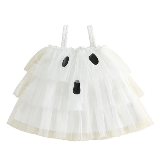 MEZZALL Halloween Girls Dress Layered Sleeveless Dress Kids Parties And Photoshoots Fashionable Dresses