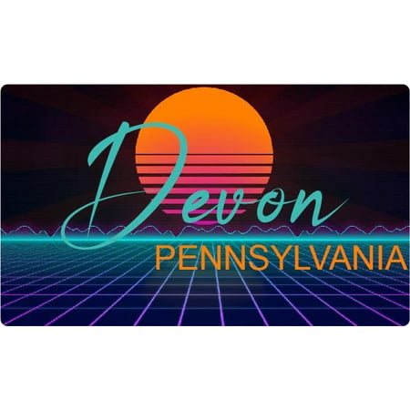

Devon Pennsylvania 4 X 2.25-Inch Fridge Magnet Retro Neon Design