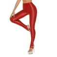thumbnail image 3 of YONGHS Women's Oil Shiny Shaping Pantyhose Stockings Sheer Dance Tights Stretch Gym Yoga Pants Red XL, 3 of 6