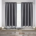 thumbnail image 5 of JeashCHAT 2 Panels Blackout Curtains for Bedroom and Living Room, Thermal Insulated Long Curtains Solid Color Rod Pocket Drapes Window Treatments, 84 x 38 inch, Gray, 5 of 7
