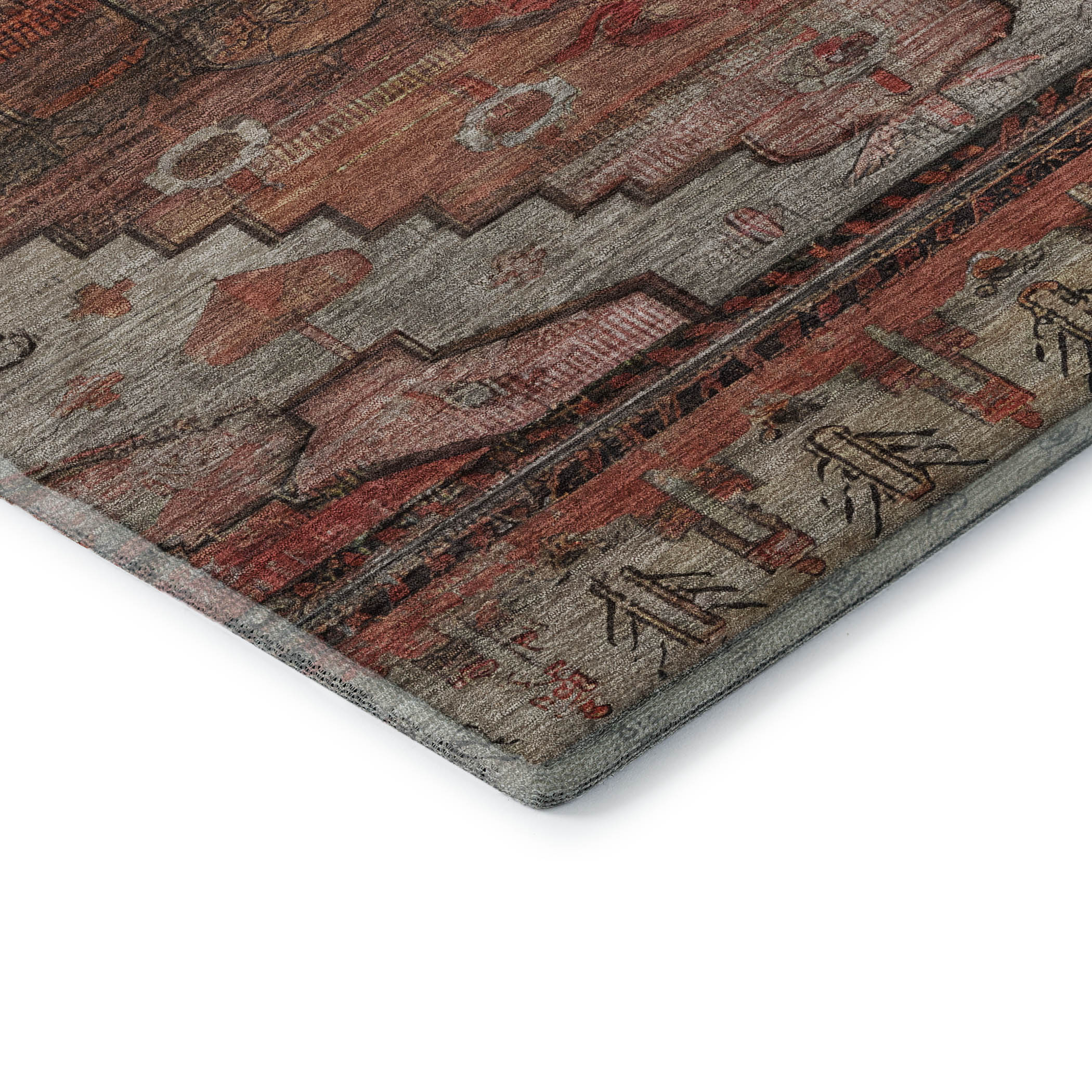 Addison Rugs Mayfield Premium Machine Washable Transitional Tribal Paprika Rectangle Rug, 1'8" x 2'6"