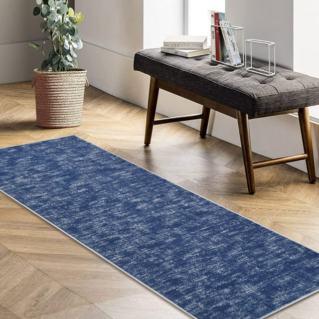 Modern Solid Color Rug 2ft3inx8ft, Washable Non-Slip Low Pile Area Rug for Living Room & Bedroom