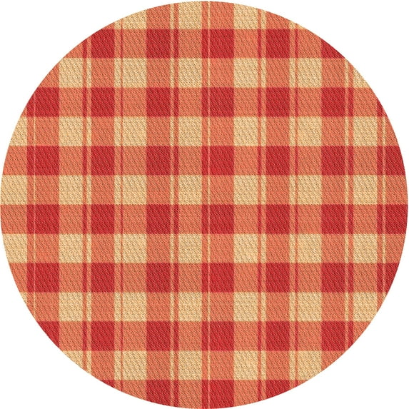 Ahgly Company Machine Washable Indoor Round Transitional Neon Red Area Rugs, 5' Round