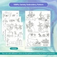 thumbnail image 2 of 4 Sheets Water Soluble Embroidery Stabilizers 11.69x8.27 Inches Stick and Stitch Embroidery Paper with Pre-Printed Cat Book Flower Plant Pattern for Hand Sewing Lover Beginners, 2 of 7