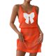 thumbnail image 1 of Mujeres Playa Humo, Nuevo Color Sólido Cuello en V Arco Corte Cubrir para el Desgaste Casual Y de Vacaciones, Vestido Ligero Estiramiento Túnica, 1 of 7