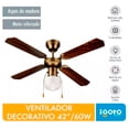 thumbnail image 3 of Ventilador de techo IGOTO V4208 Madera Con 3 Velocidades 102 cm, 3 of 3