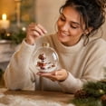 thumbnail image 4 of Clear Christmas Diorama Bauble Ornament 2D Winter Scene Festive Christmas Tree Hanging Decor for Mantel Window Holiday Gift Idea, 3.15In #, 4 of 7