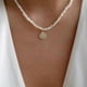thumbnail image 2 of Elegante collar de perlas grandes para boda para mujer, colgante de luna con perla de imitación blanca irregular, 2 of 4