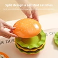 thumbnail image 5 of Ceramic Burger Plates and Bowls Set – Stackable Hamburger Dinnerware with Bowl, Saucer & Lid, Cute Burger-Shaped Dessert Plates & Snack Bowls with Lids, 5 of 8