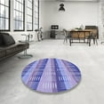 thumbnail image 3 of Ahgly Company Indoor Round Patterned Slate Blue Area Rugs, 5' Round, 3 of 6