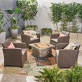 thumbnail image 4 of Noble House Leavitt Outdoor 7-Seater Chat Set w/ Fire Pit Gray, 4 of 22