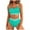 Green, variant on Womens High Waisted Bikini Sets Sporty 2 Piece Swimsuits Color Block Full Coverage Modest Tummy Control Bathing Suits Green S