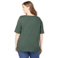 thumbnail image 3 of Woman Within Plus Size Perfect Elbow-Sleeve Square-Neck Tee, 3 of 6