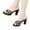 Black, variant on Miluxas Women's Heeled Sandals Square Open Toe Kitten Heels Slip On Summer Dressy Sandals Gold 7.5(40)
