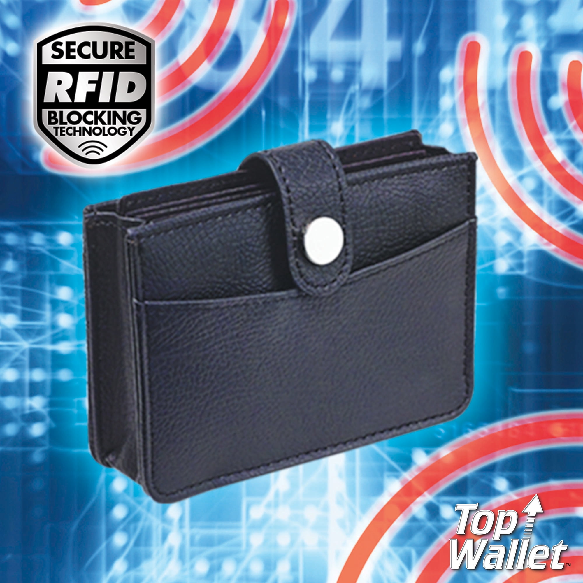 Top Wallet*AS SEEN ON TV*Easy-Access Vertical Design*RFID Shield*Slim*Cards*Cash
