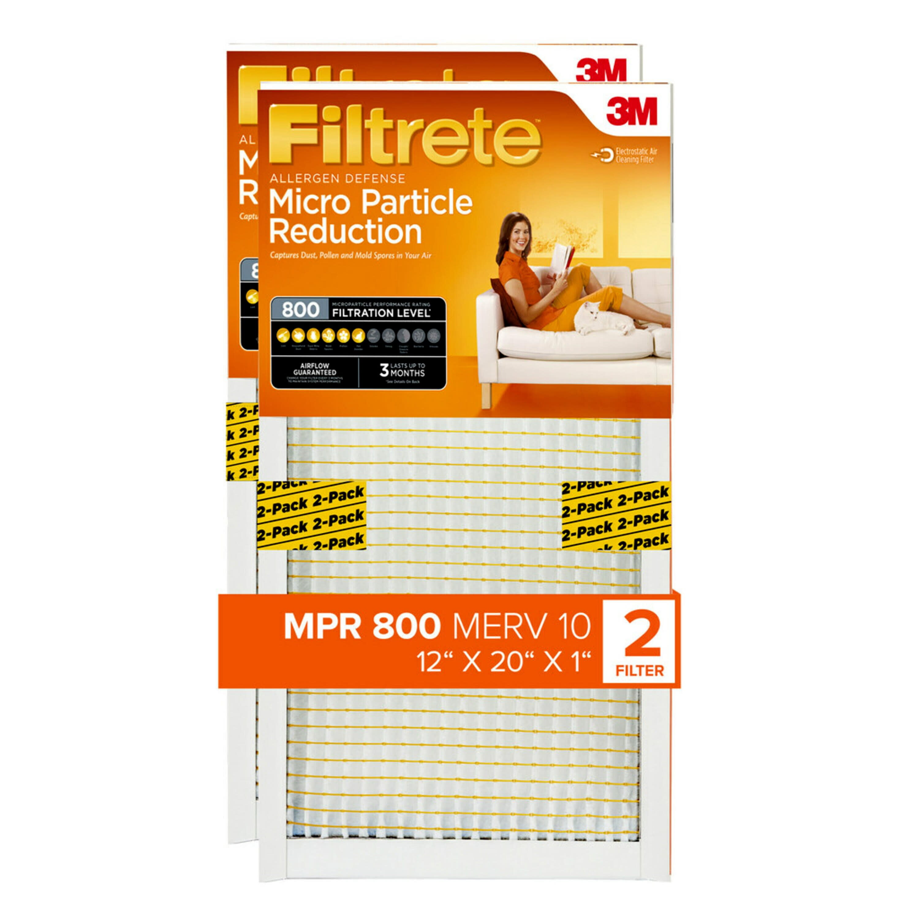 Filterbuy 12x20x1 Air Filter MERV 13 Optimal Smoke & Allergy Defense (4-Pack), Electrostatic Pleated HVAC AC Furnace Filters Replacement, Made In USA (Actual Size - Foto 3