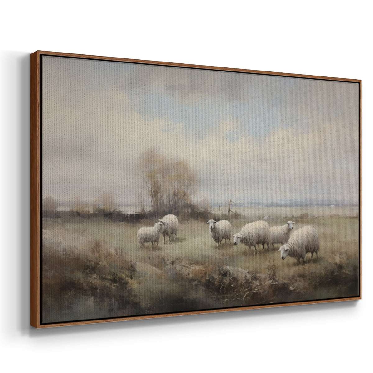 Vintage Landscape-CCLX By Wexford Home Framed in Walnut Wood Gallery Wrapped Canvas 17 in. x 25 in.