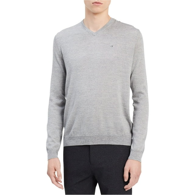 Calvin Klein Mens Knit Pullover Sweater, Grey, X-Large