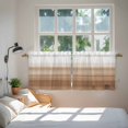 thumbnail image 4 of Brown White Ombre Tier Curtains, Vintage Farmhouse Abstract Striped Light Filtering Kitchen Curtains, 2Pcs Rod Pocket Half Window Treatments Panels for Sink Cafe Cabinet Camper 27.5x24 Inches, 4 of 9