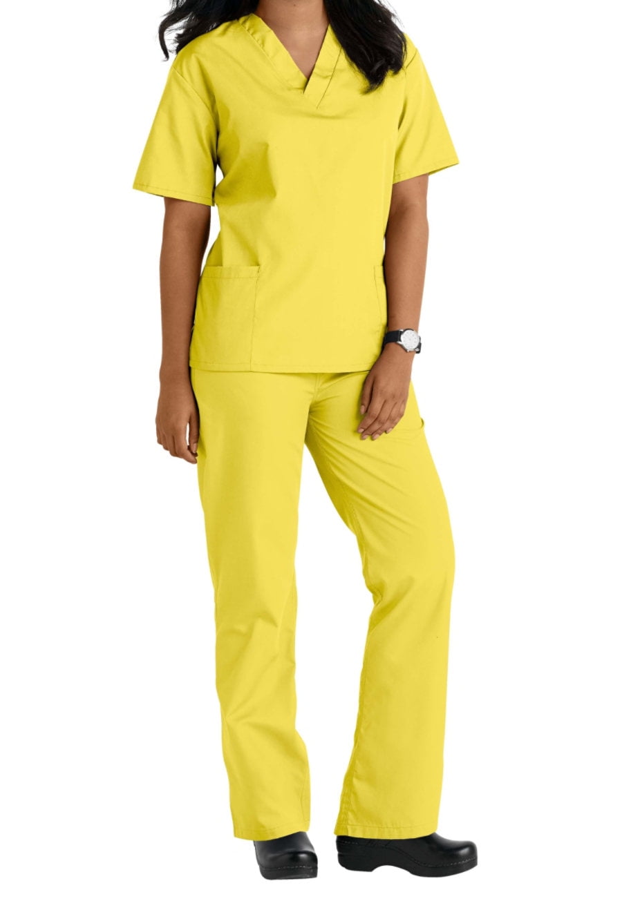 Two Piece Scrub Set (Yellow, XXXLarge)