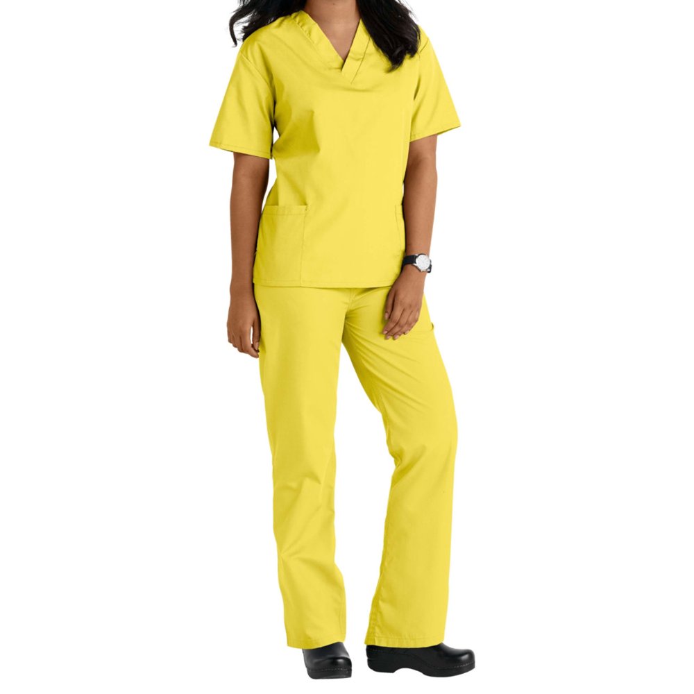 Natural Uniforms Two Piece Scrub Set (Yellow, XXXLarge) Walmart