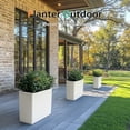thumbnail image 5 of Vucunty Large Planter Box, Rectangle Planter, Outdoor Indoor Resin Planter, 25x21 Inch, Tall Garden Pot for Porch Patio, White, 5 of 6