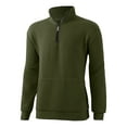 thumbnail image 6 of VSSSJ Mens Quarter-Zip Pullover Sweater Casual Mock Neck Long Sleeve Textured Fall Winter Workout Athletic Warm Ribbed Sweaters Tops Army Green M, 6 of 6