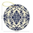 thumbnail image 2 of Blue And White Chinoiserie Christmas Ceramic Ornament Chinoiserie Blue White Floral 3" Circle Ceramic Ornament Xmas Tree Decorations Flat Circle Ceramic Ornament Merry Xmas for Family & Friends, 2 of 5