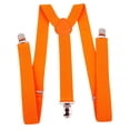 thumbnail image 3 of Opvise Men Suspender Elastic Adjustable Y Back Metal Clip Slim Clothing Accessories High Tensile Solid Color Unisex Male Female Suspender for Daily Life Dark Orange, 3 of 8