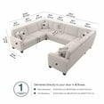 thumbnail image 2 of Stockton 125W U Shaped Sectional Couch in Light Beige Microsuede, 2 of 8