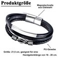 thumbnail image 2 of Pulsera de cuero para hombre negra, pulsera de cuero para hombre, pulsera de cuero trenzado para hombre, pulsera para hombre, el regalo perfecto para el Día del Padre, 2 of 5