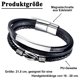 thumbnail image 2 of Pulsera de cuero para hombre negra, pulsera de cuero para hombre, pulsera de cuero trenzada para hombre, pulsera para hombre, el regalo perfecto para el día del padre, 2 of 5