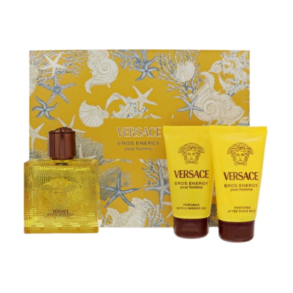 Versace Eros Energy by Versace for Men - 3 Pc Gift Set 1.7oz EDP Spray, 1.7oz Bath and Shower Gel, 1.7oz After Shave Balm