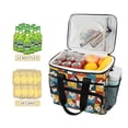 thumbnail image 2 of FORMRS Insulated Cooler Bag 24 Cans Capacity Soft Leakproof Lunch Box with Side Pockets, Yellow Checkered Daisy, 2 of 7