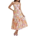 thumbnail image 3 of Women's Summer Midi Dress, Sleeveless Floral Print Flowy Tank Dress, 3 of 8