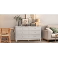 thumbnail image 6 of OXYLIFE 6 Drawer Dresser, Wood Double Dresser Chest of Drawer Storage Organizer Unit for Bedroom Living Room, White, 6 of 6