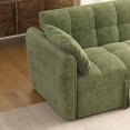 thumbnail image 5 of FFH 65" Futon Couch, 3-in-1 Pull Out Sofa Bed, Velvet Loveseat Sleeper with Adjustable Backrest for Living Room, Green, 5 of 6