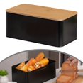 thumbnail image 3 of Caja de pan con tapa de madera para encimera de cocina - tapa de tabla de cortar de calidad, 3 of 11