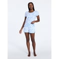 thumbnail image 2 of Joyspun Women's Lightweight Short Sleeve Sleep Tee and Shorts Set, 2-Piece, Sizes XS-3X, 2 of 5