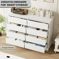thumbnail image 3 of IDEALHOUSE Dressers 8 Drawer Wide Chest for Bedroom, Closet Organizer and Storage Cabinet, Modern Wood Dresser for Hallway, Living Room, White, 3 of 7