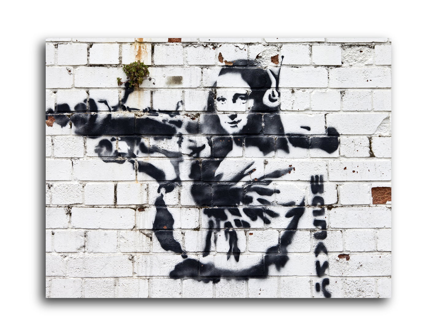 New! Mona Lisa with Bazooka version 2 enhanced Durable Wall Stickers Banksy