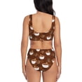 thumbnail image 3 of Daiia Sloths Need More Coffee Women's Bikini Set Two Piece Swimsuit High Waisted Bikini Adjustable Straps Bikini Perfect for Beach, Pool, and Summer Vacation-, 3 of 9