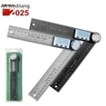 thumbnail image 1 of Silver 200mm Digital Angle Finder with Level Function - 2-in-1 Plastic Protractor & Tape Measure, Lightweight Durable Tool with Clear Digital Display and Black Arrow Card for Accurate, 1 of 5