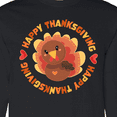 thumbnail image 4 of Inktastic Happy Thanksgiving with Cute Turkey Long Sleeve T-Shirt, 4 of 5