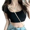thumbnail image 5 of Summer U-neck Short Short-sleeved T-shirt Women's Top Slim Square Neck Crop Top, 5 of 5