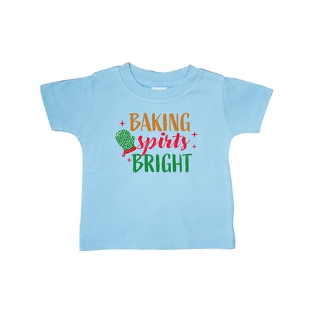 

Inktastic Christmas Baking Spirits Bright with Green Oven Mit Gift Baby Boy or Baby Girl T-Shirt